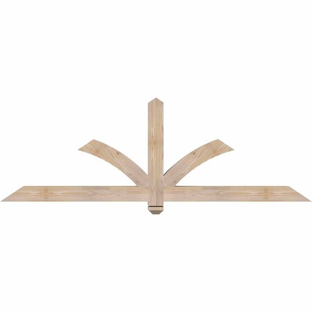 Ekena Millwork Redmond Smooth Timber Gable Bracket, Douglas Fir, 72"W x 24"H x 3 1/2"D x 3 1/2"F, 8/12 Pitch GBW072X24X0404RED00SDF